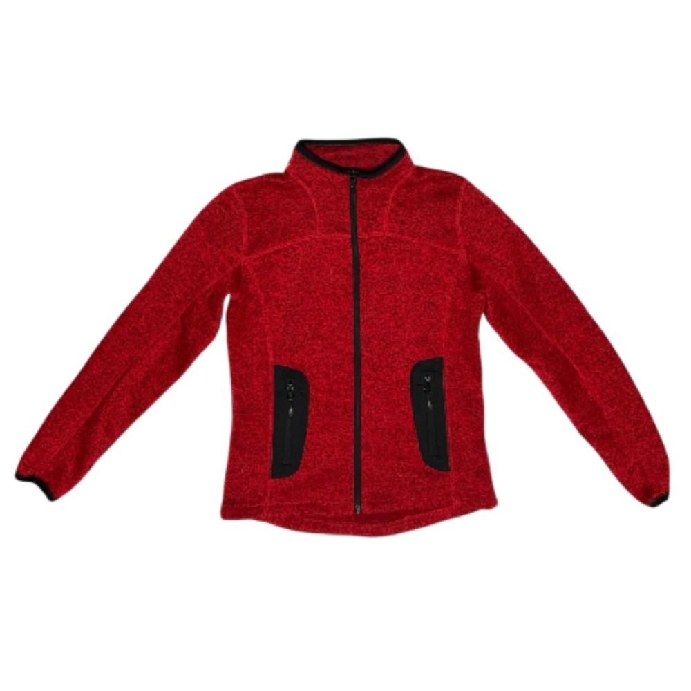 ICEWEAR Iceland Red Black Heathered Full Zip Fleece Jacket‎ Women's Small